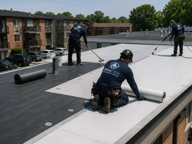 Flat Roof Membrane Replacement, Two walk-ups, Edmonton